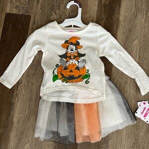 Girls Halloween outfit skirt matching set